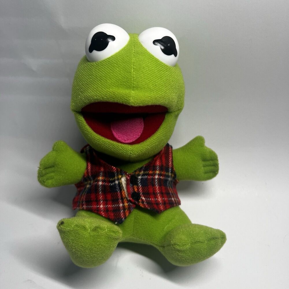 Vtg 1988 McDonalds Muppet Babies Baby Kermit Frog Plush Holiday Vest No Hat